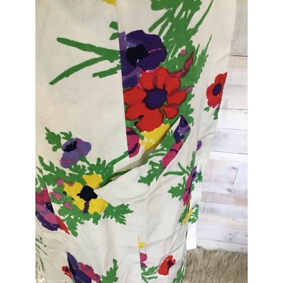 Vintage David Crystal Multicolor Floral Long Jacket Coat medium - Picture 9 of 12